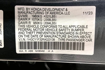 2024 Honda Accord Sedan EX