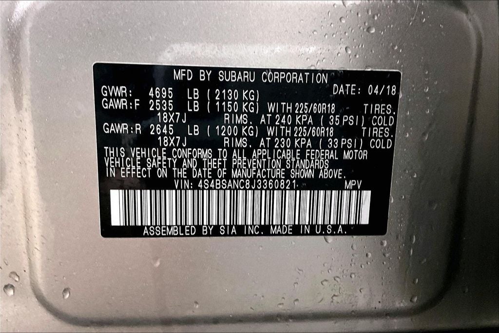 2018 Subaru Outback 2.5i Limited