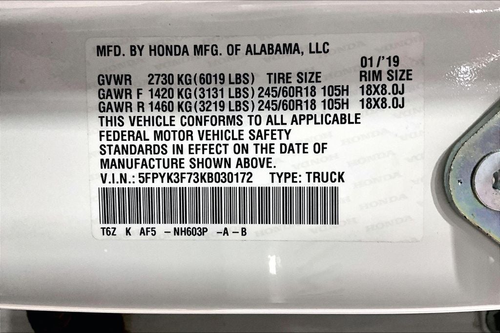 2019 Honda Ridgeline RTL-E