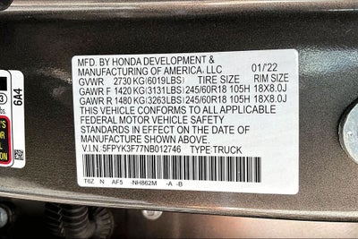 2022 Honda Ridgeline RTL-E
