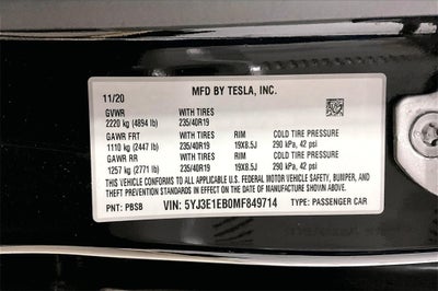 2021 Tesla Model 3 Long Range