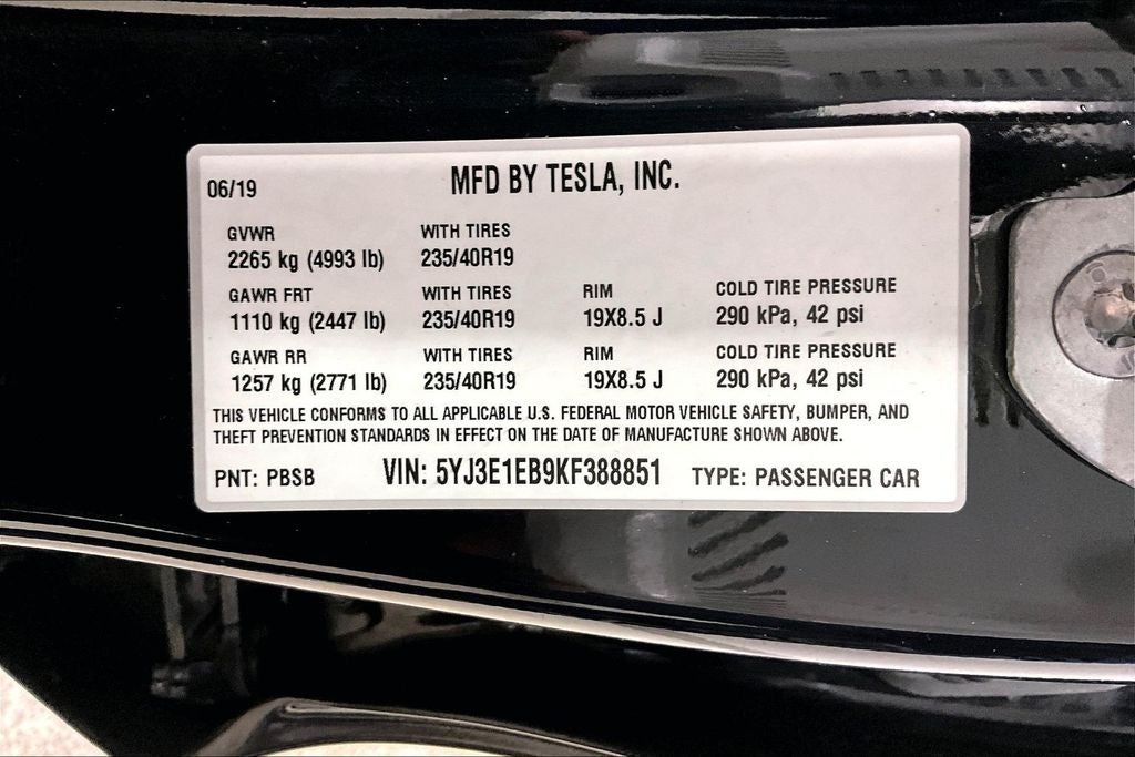 2019 Tesla Model 3 Long Range