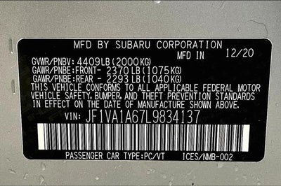 2020 Subaru WRX Base