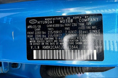 2018 Hyundai Kona SEL