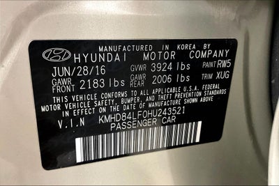 2017 Hyundai Elantra Value Edition