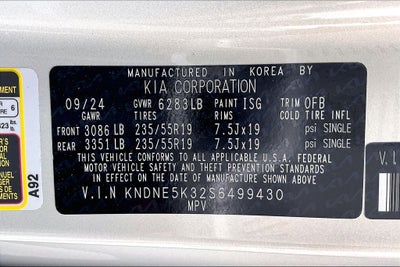 2025 Kia Carnival MPV SX