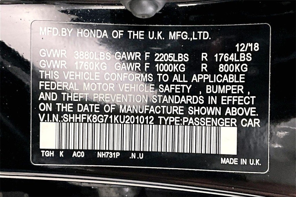 2019 Honda Civic Type R Touring